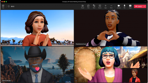 Microsoft Teams 3D avatars.