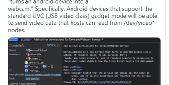 谷歌正研究将安卓手机变成 USB 网络摄像头，无需借助第三方应用